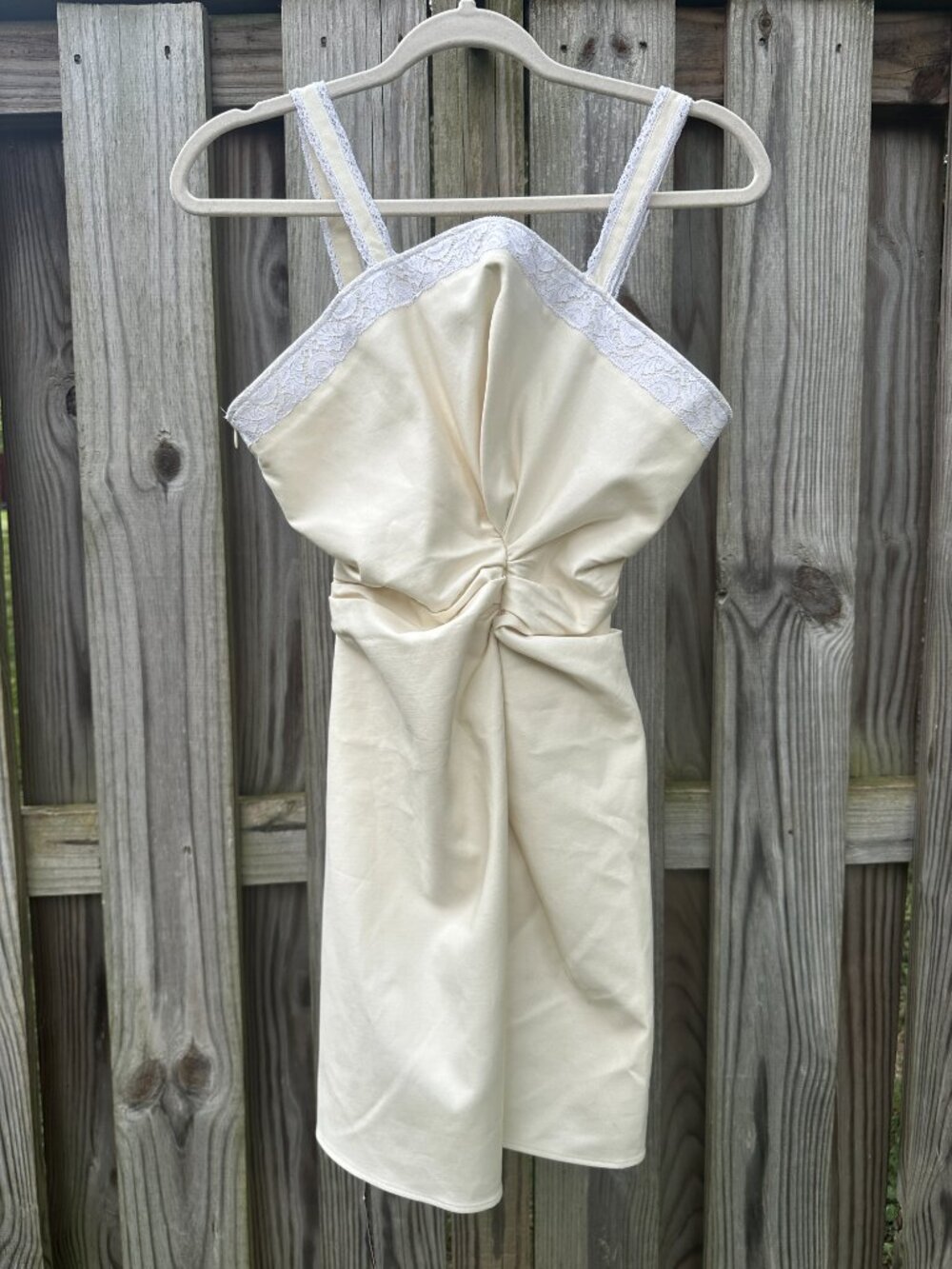 NWT Jacquemus La Robe Rose Mini Dress Ecru Lace Trim Twist SS17 Runway FR 34 - Picture 8 of 16